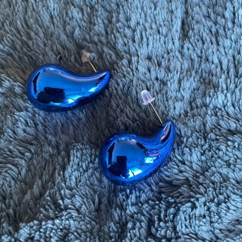 NWOT Vintage Boho Style Resin Tear Drop Earrings, Titanium Hooks, No Plating